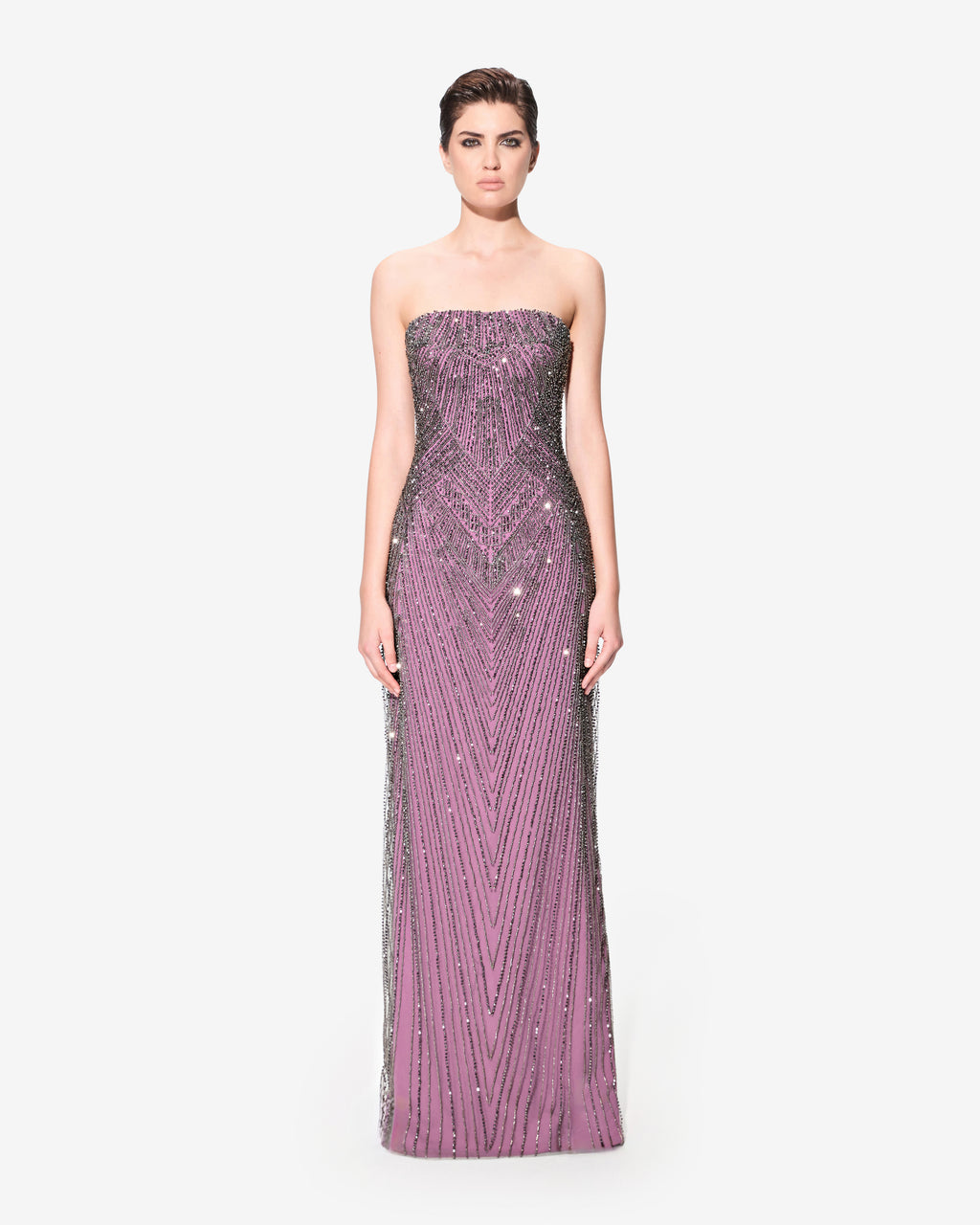 Strapless Beaded Dress – SANDY NOUR