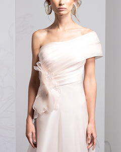 One Shoulder Tiered Organza Dress - Sandy Nour