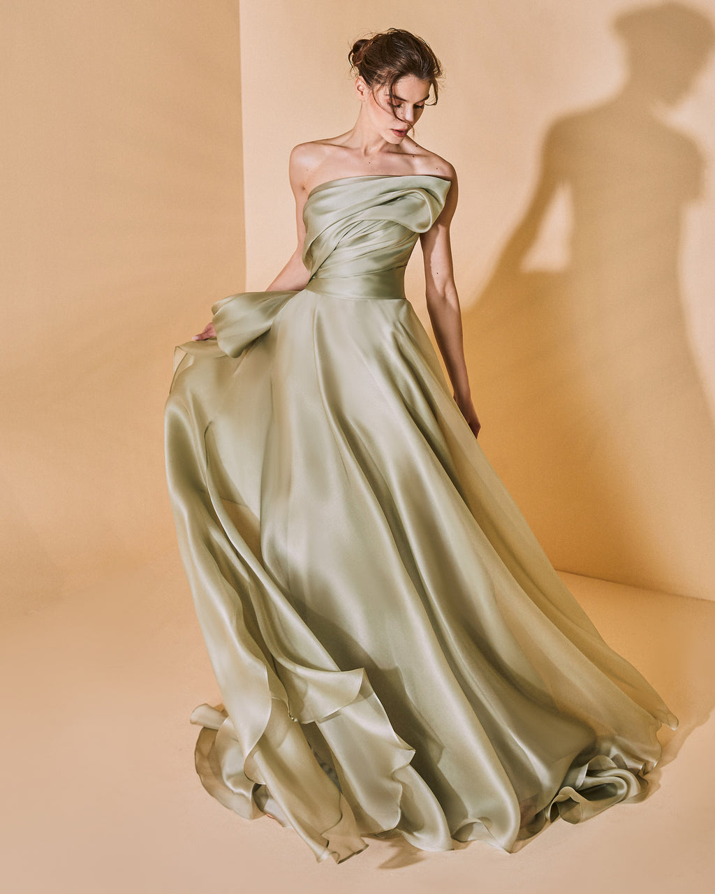 UN3D. ASYMME DRAPE OP ¥39,600 Strapless 3D Drapped Asymmetric Silk Organza Dress – SANDY NOUR