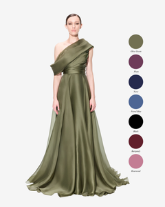 Off The Shoulder Asymmetric Silk Organza Dress 44FR - 16UK - 12US / Petrol Blue 25 Off The Shoulder Asymmetric Silk Organza Dress 44FR - 16UK - 12US / Petrol Blue 25