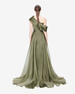 Off The Shoulder Asymmetric Silk Organza Dress 44FR - 16UK - 12US / Petrol Blue 25 Off The Shoulder Asymmetric Silk Organza Dress 44FR - 16UK - 12US / Petrol Blue 25