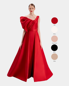 One Shoulder Asymmetric Draped Bow Dress SANDY NOUR One Shoulder Asymmetric Draped Bow Dress SANDY NOUR