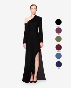 One Shoulder Long Sleeve Dress 38FR - 10UK - 6US / Navy 25 One Shoulder Long Sleeve Dress 38FR - 10UK - 6US / Navy 25