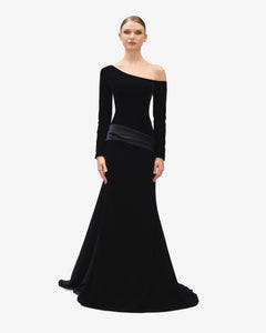 One Shoulder Velvet Dress 38FR - 10UK - 6US / Burgundy 25 One Shoulder Velvet Dress 38FR - 10UK - 6US / Burgundy 25