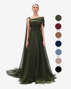 Draped Asymmetric Silk Organza Dress 44FR - 16UK