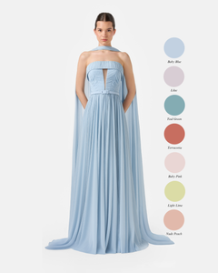 shawl for strapless dress Strapless Open Cut Draped Gown with Shawl 42FR - 14UK