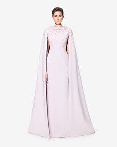 Crystal Hand Beaded Cape Dress SANDY NOUR Crystal Hand Beaded Cape Dress SANDY NOUR