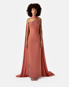 leanna blue flower embroidered maxi dress Leanna Light Pink Flower Embroidered Maxi Dress main image 0