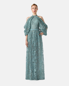 Bishop Sleeves Halter Lace Dress 40FR - 12UK