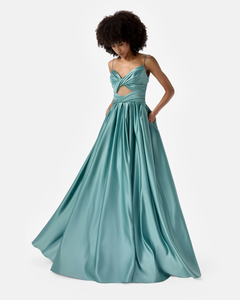 Knot Cut Out Satin Dress SANDY NOUR Knot Cut Out Satin Dress SANDY NOUR