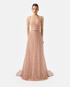 Scoop Square Cut Beaded Dress SANDY NOUR Scoop Square Cut Beaded Dress SANDY NOUR