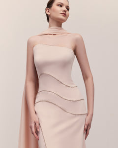 Strapless Asymmetric Wave Dress