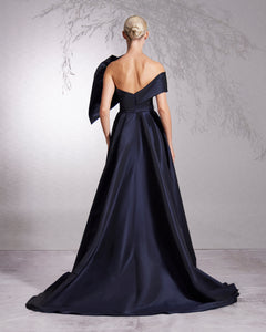 Asymmetric Bow Overskirt Dress