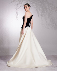 Two Color Strapless Wave Dress