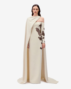 Two Color Beaded Butterfly Dress & Cape