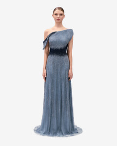 Asymmetric One Shoulder Hand Beaded Dress SANDY NOUR Asymmetric One Shoulder Hand Beaded Dress SANDY NOUR