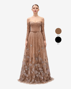 heart shaped corset dress Lia Stublla Heart Shaped Corset Gown- Orange