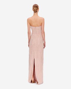 Fully Beaded Strapless Sheath Dress 44FR - 16UK - 12US / Pink 24 Fully Beaded Strapless Sheath Dress 44FR - 16UK - 12US / Pink 24