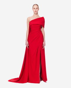 Asymmetric Draped Crepe Dress 38FR - 10UK - 6US / Lilac 24 Asymmetric Draped Crepe Dress 38FR - 10UK - 6US / Lilac 24