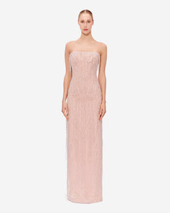 Fully Beaded Strapless Sheath Dress SANDY NOUR Fully Beaded Strapless Sheath Dress SANDY NOUR