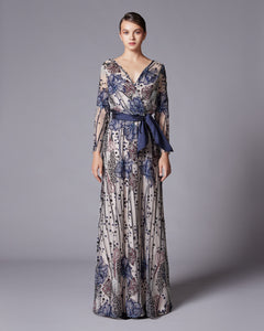 Nocturnal Embroidery Envelop Dress