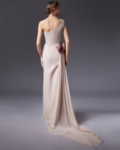 One Shoulder 3D Coquelicot Dress - Sandy Nour