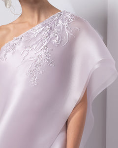 One Shoulder Tiered Silk Organza Dress - Sandy Nour