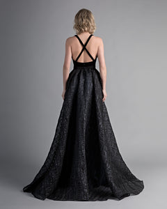 Metallic Jacquard Moon Surface Dress - Sandy Nour