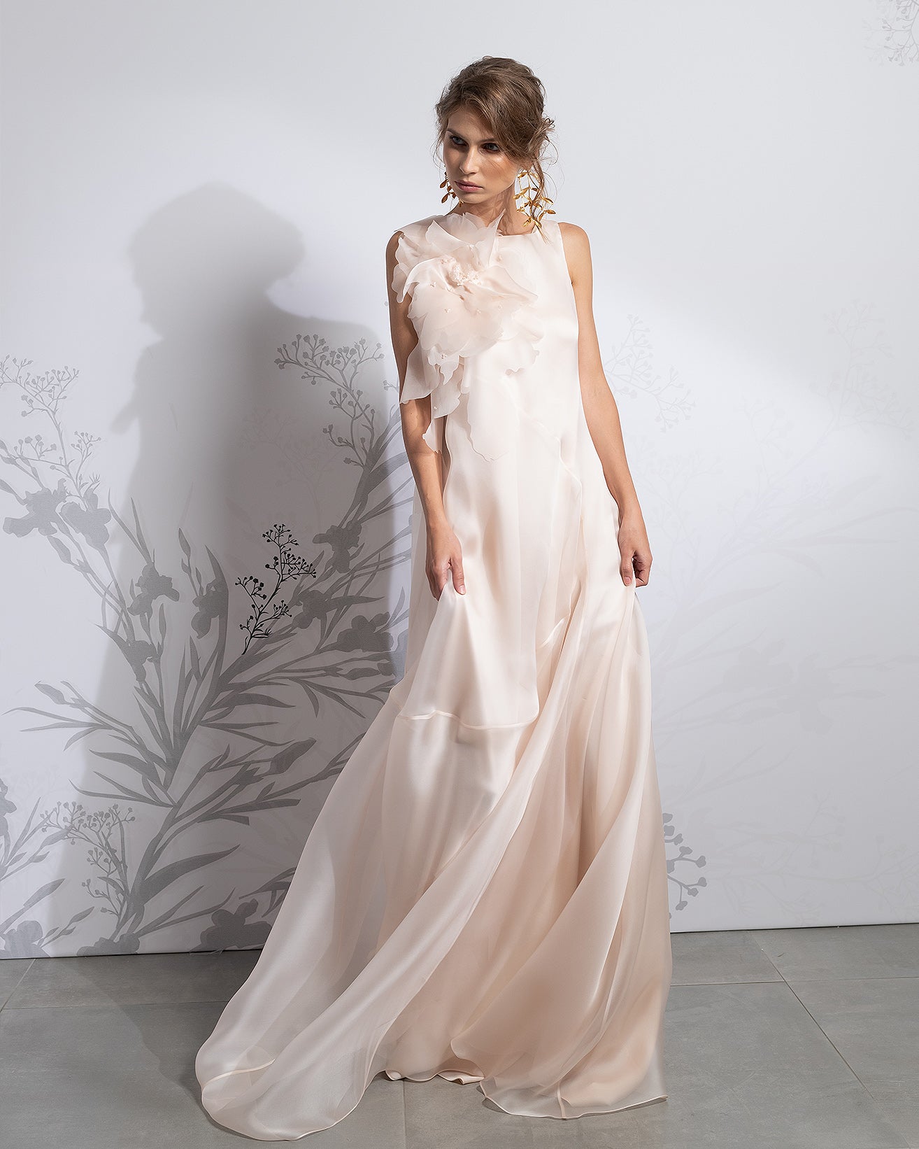 SC1916 Flared Halter Neckline Silk Organza Dress – SANDY NOUR