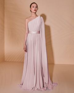 One Shoulder Batwing Peak Dress - Sandy Nour