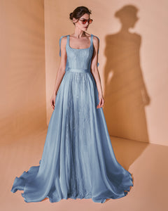 Fully Beaded Scoop Square Cut Dress - Sandy Nour