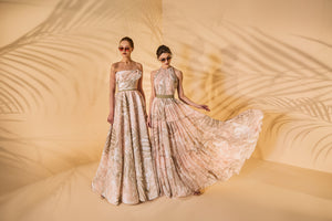 Printed Strapless Taffeta Dress - Sandy Nour