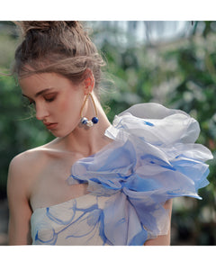 Floating Floral - Print Organza Dress - Sandy Nour